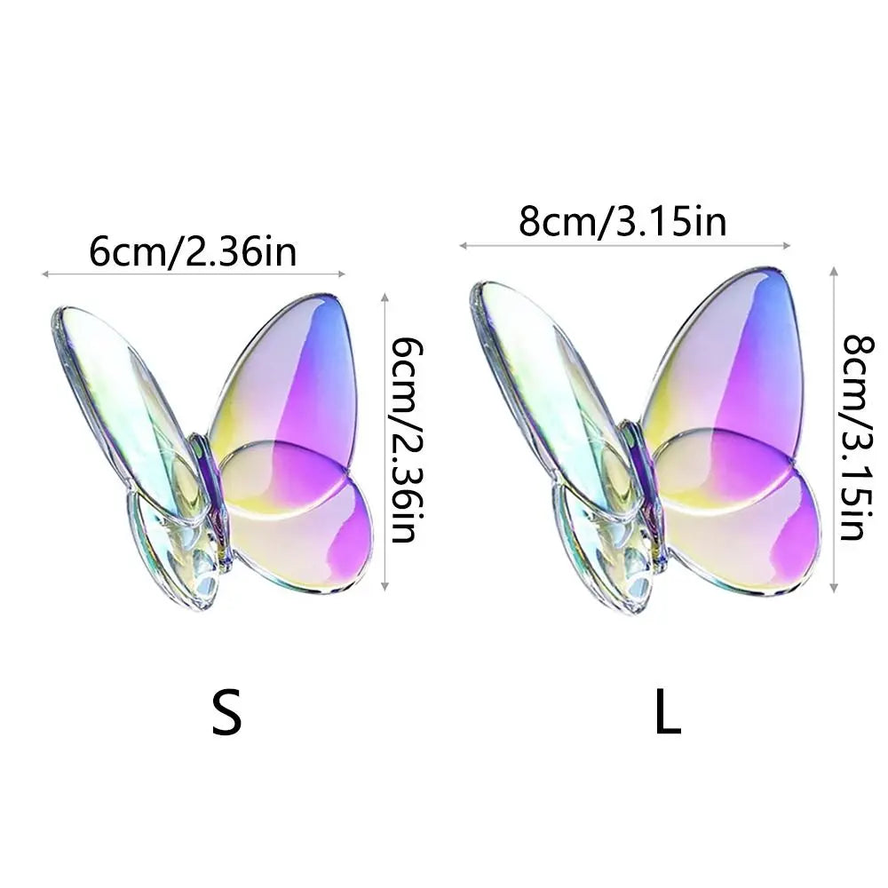 Multiple Color Crystal Butterfly Figurines Reflective Clear Crystal Glass Butterfly Ornament Vivid Super Winkling