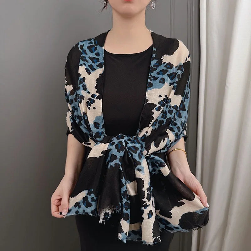 Soft Viscose Blended Leopard Print Scarf