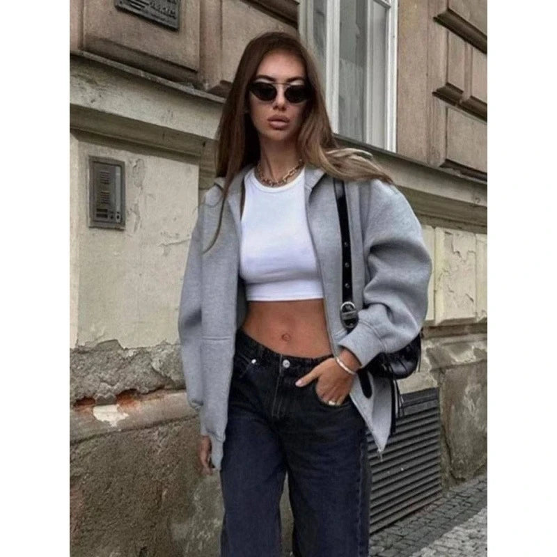 Zip Up Hoodies Women Autumn Hooded Sweatshirt Woman Long Sleeve Oversized Women's Sweatshirts Zip Hoodie Women Jackets