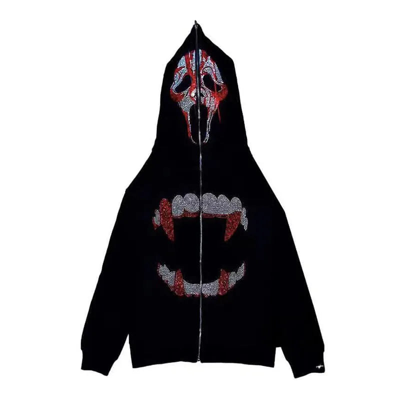 Skull Rhinestone Unisex Hoodie