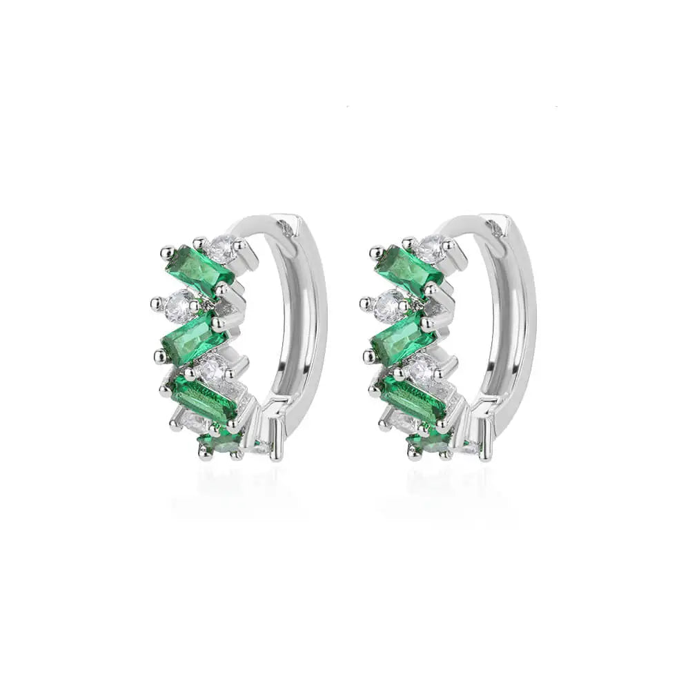 Rainbow Cubic Zirconia Hoop Earrings For Women 2023 Trending Round Gold Plated Stainless Steel Earrings Luxury Jewelry Gifts