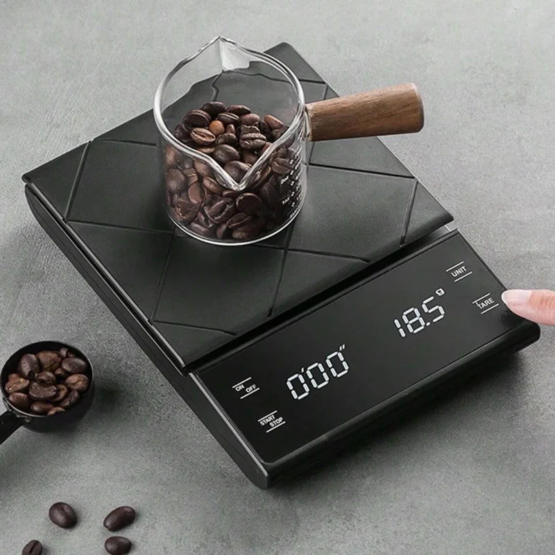 Display Digital High Precision Coffee Kitchen Scale Rechargeable Auto Timer-0