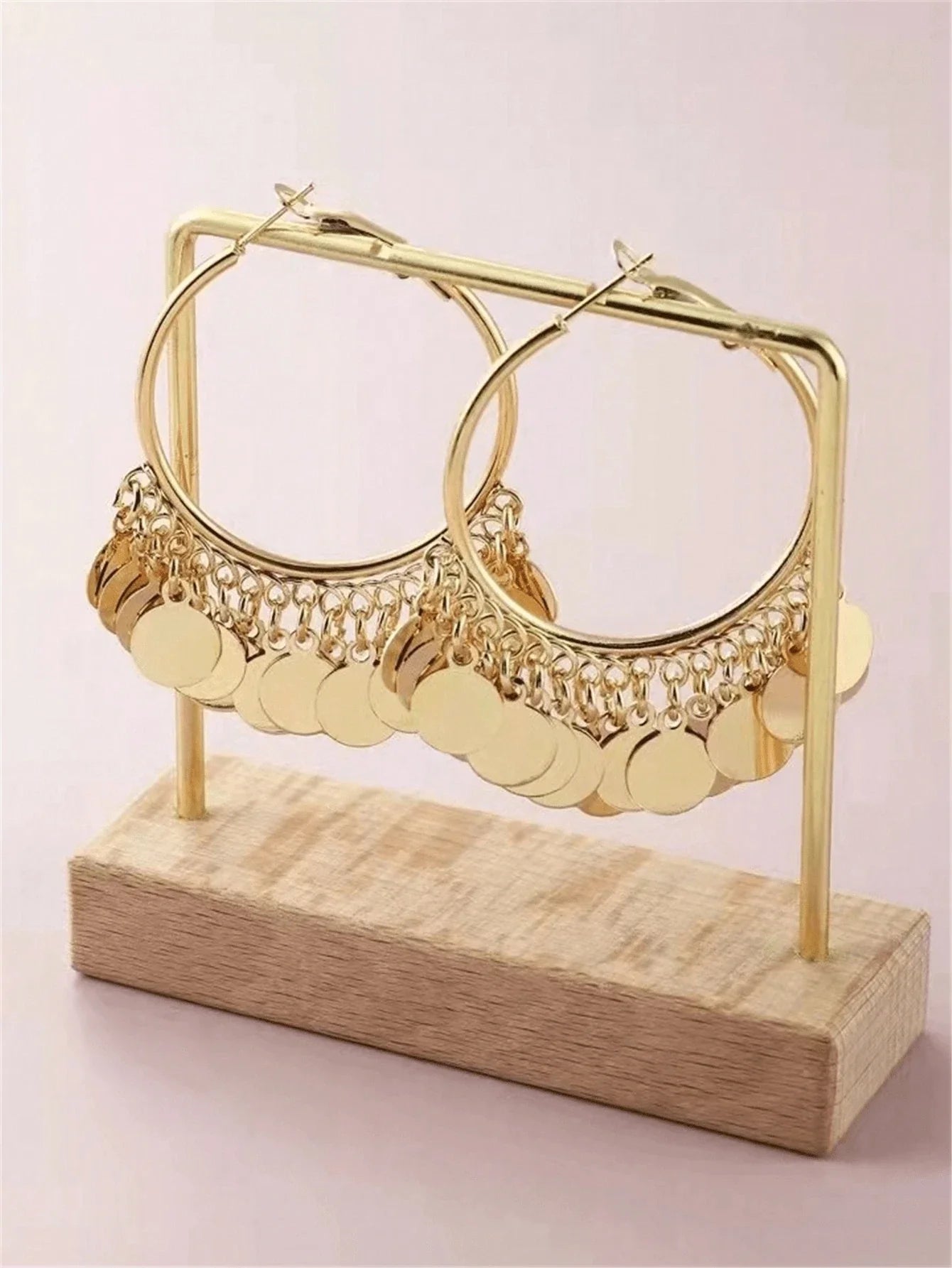 Geometric Disc Charm Earrings | Fashion Hoop Earrings for Women