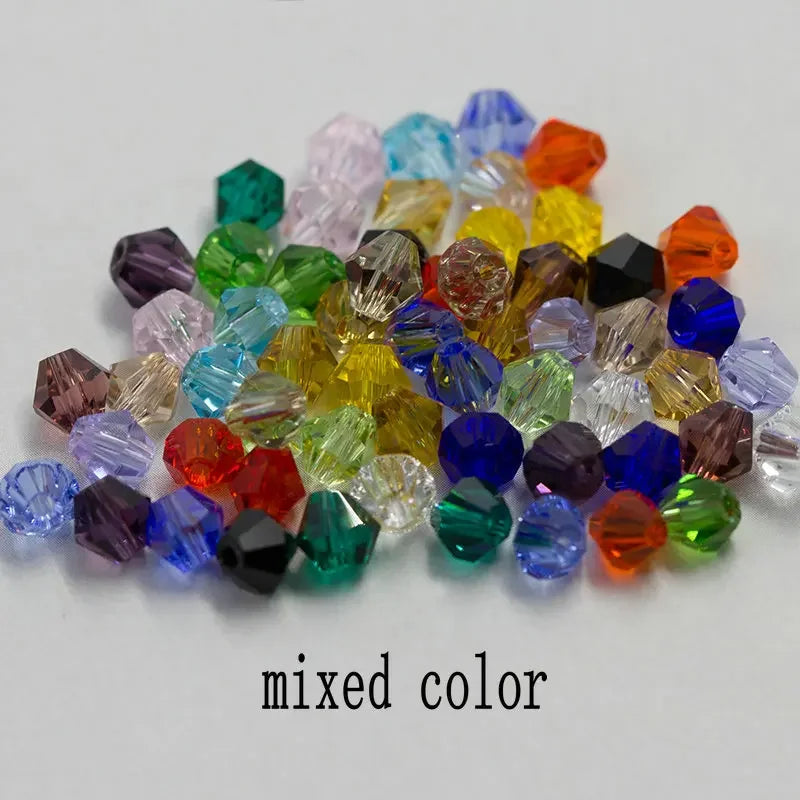 200pcs Glass Bicone Beads 4mm Crystal Beads Jewelry Making Supply for DIY Projects, Bracelets, Necklaces, Earrings
