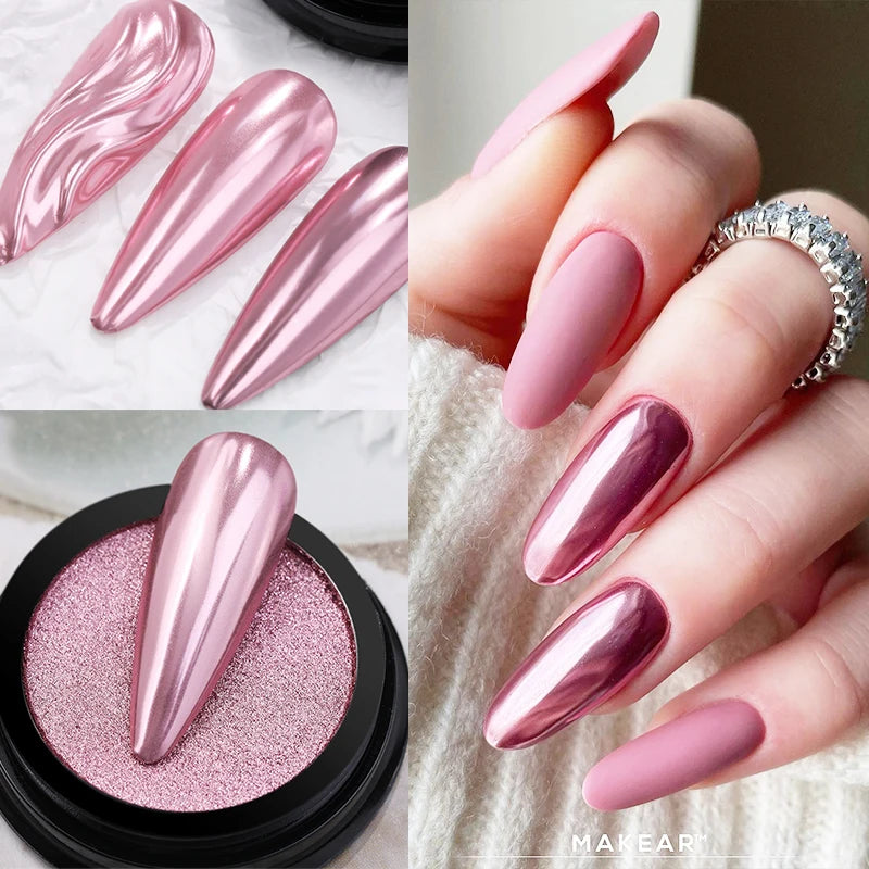 1Box Moonlight Nail Powder Silver Fine Glitter Metallic Effect Pigment UV Gel Polish Dust Aurora Nail Decorations