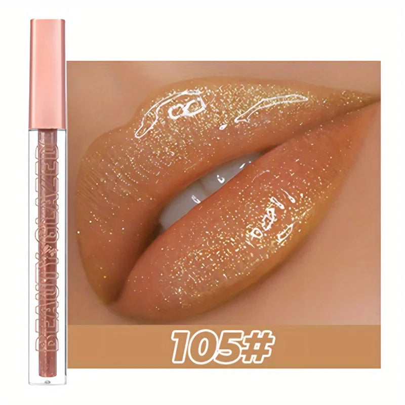 BEAUTY GLAZED - Golden Metallic Shimmer Lip Gloss