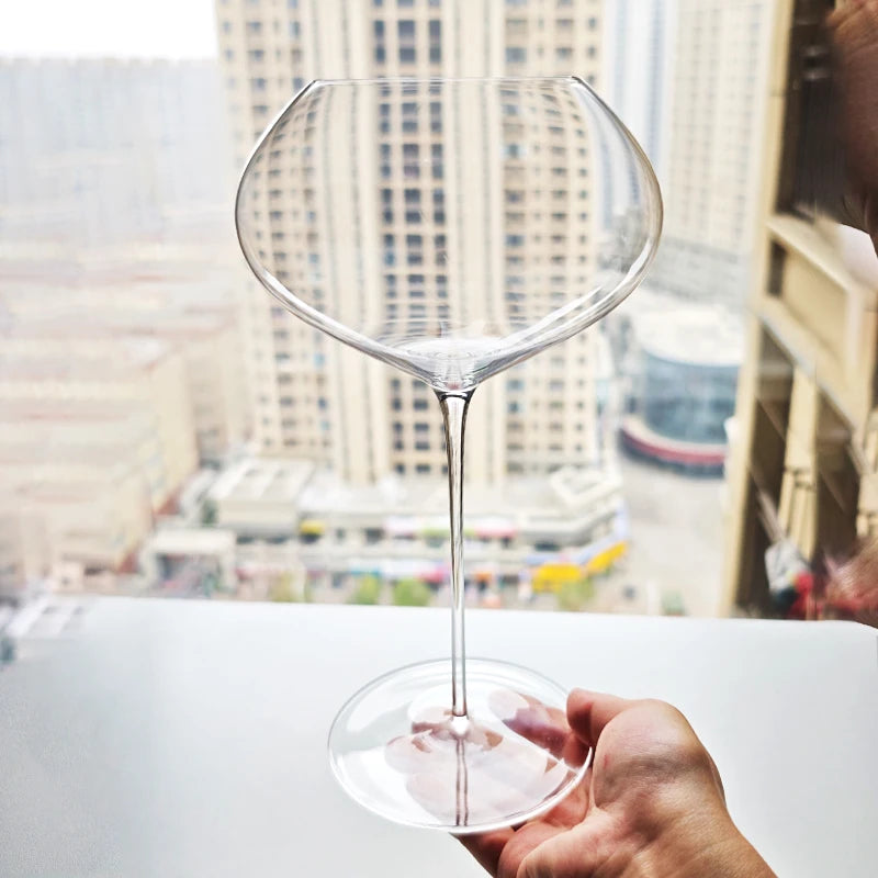 940ML/700ML Ultra-thin Large Capacity Peach Heart high-Footed Glass Burgundy Wine Glass Crystal Glass High-footed Red Wine Glass