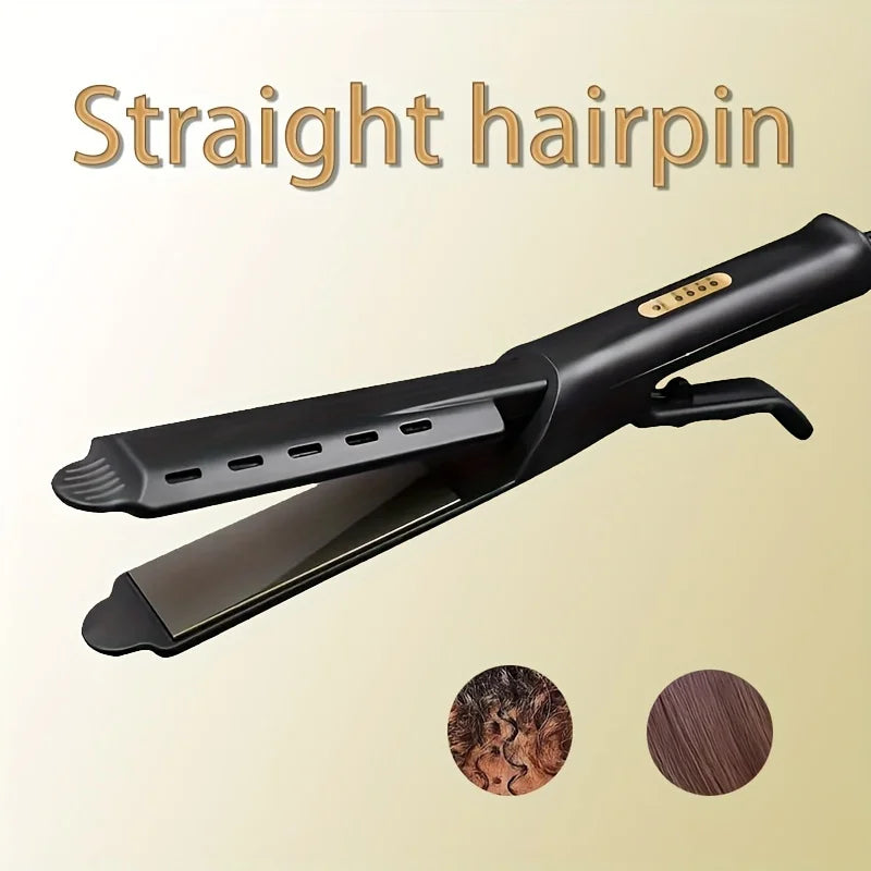 Hair Straightener Curling Iron Dual Use 4 Temperature Settings Portable Styling Tool for Straight Curly Air Bangs