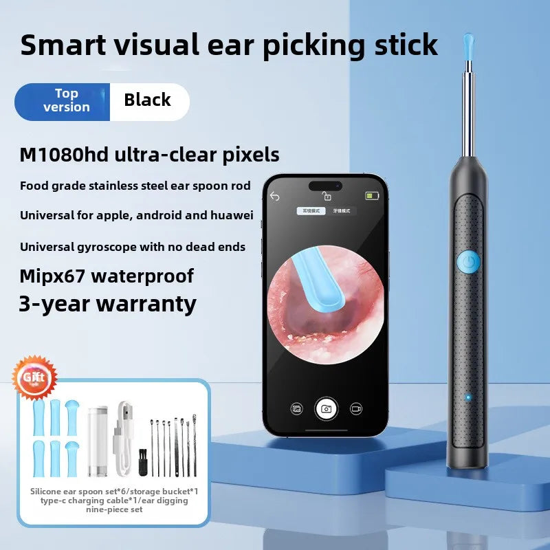 Ear Cleaner with Camera Set HD Ear Sticks Otoscope USB C Charging Endoscope Wax Removal Tool Earpick Ear Cleaning Set NK3
