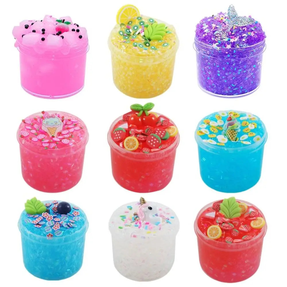 Clear 70ml Slime Kit Super Soft Non-Sticky Crystal Slime Stress Relief Party Favors Crunchy Slime for Girls Boys