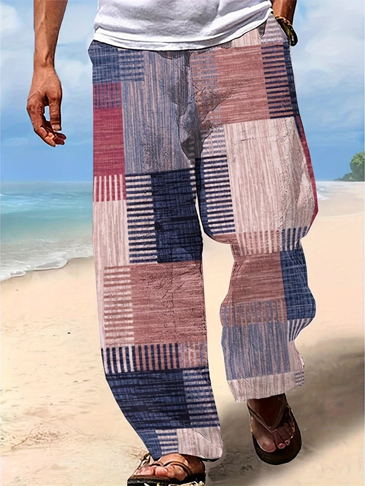 2025 Spring And Summer New Graffiti Drawstring Long Men's Sweatpants 3D Printed Beach Pants Men's Clothing Ground Casual Pants