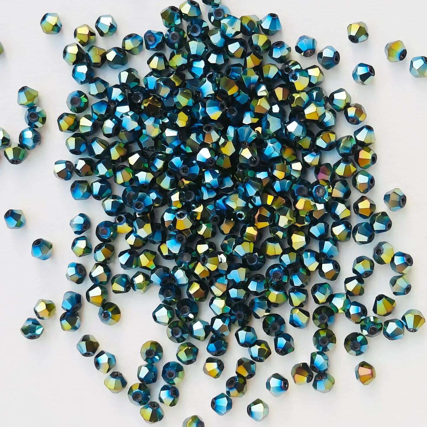 100pcs Multicolor Crystal Bicone Shaped Beads Loose Spacer Glass Beads for Jewelry Making Bracelet Necklace Earring Accessories