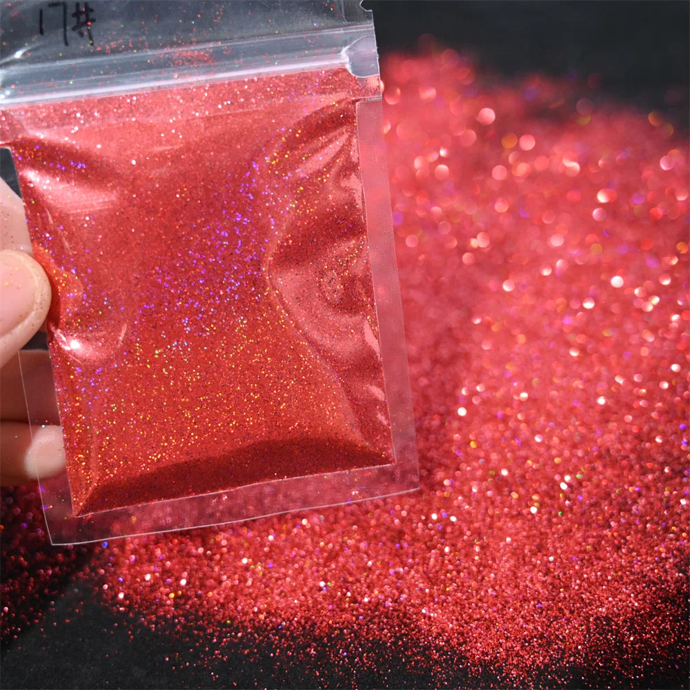 5g Laser Holographic Bulk Glitter Nail Shining Sparkly Pigment Loose Fine Glitter Reflective Gel Polish Accessories Nail Powder