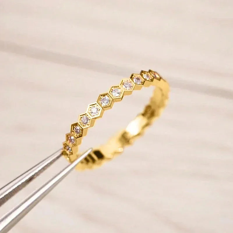 925 Sterling Silver Vintage Geometric Shape Zircon Rings For Women Gift Match Daily Party High Quality Fine Jewelry Accessories