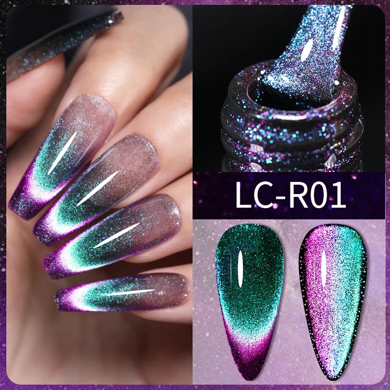 LILYCUTE 7ml Reflective Glitter Cat Magnetic Gel Nail Polish Semi permanent Soak Off UV LED Varnish Nail Supplies