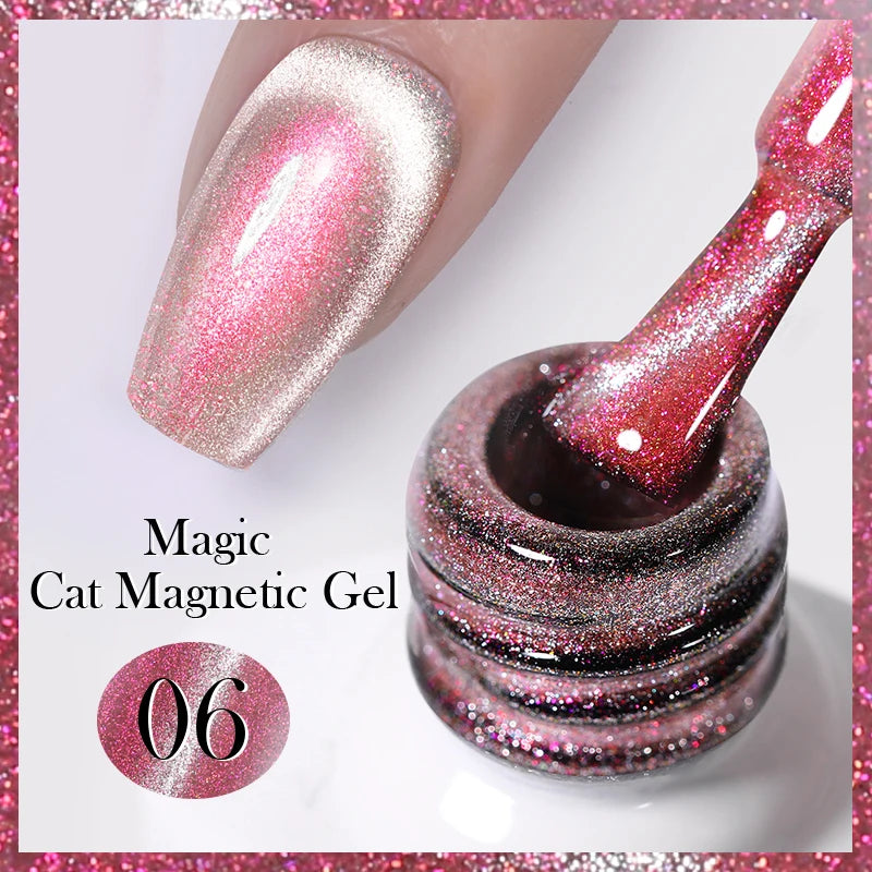 BORN PRETTY 10ml Rainbow Auroras Cat Magnetic Gel Nail Polish Holographics Nail Gel for Manicure Design Varnis Semi Permanent