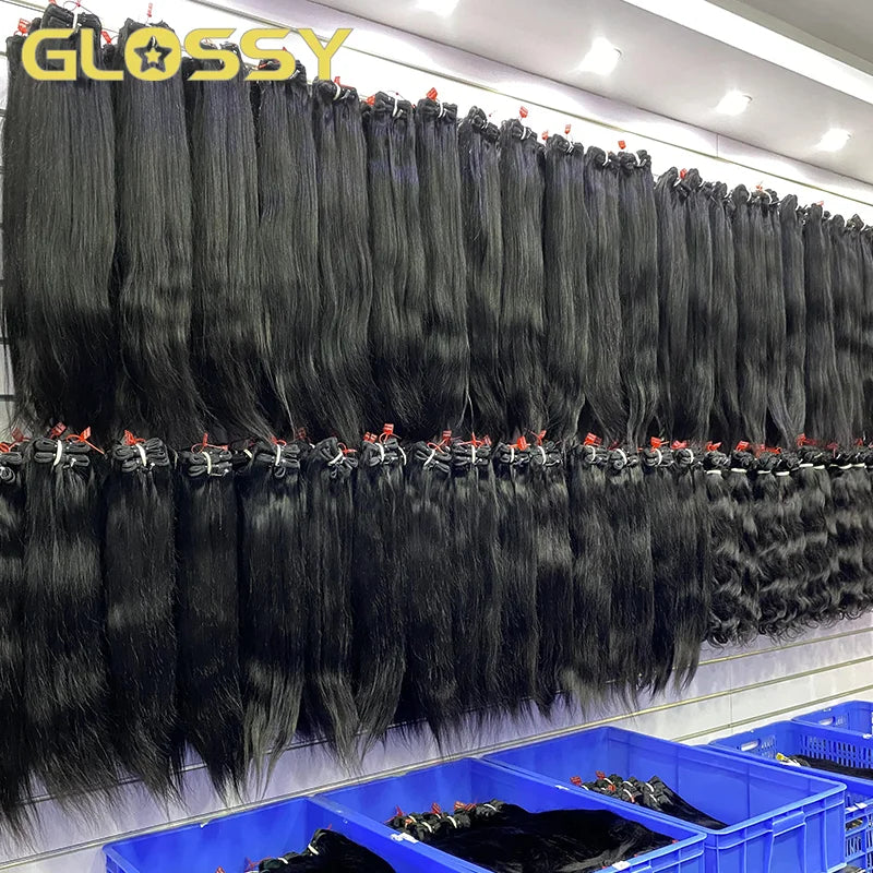 Wholesale 30 34 Inch human hair bundles Bulk Peruvian Bone Straight Bundles Remy Hair Weaving Tape In 100% Human HairExtension