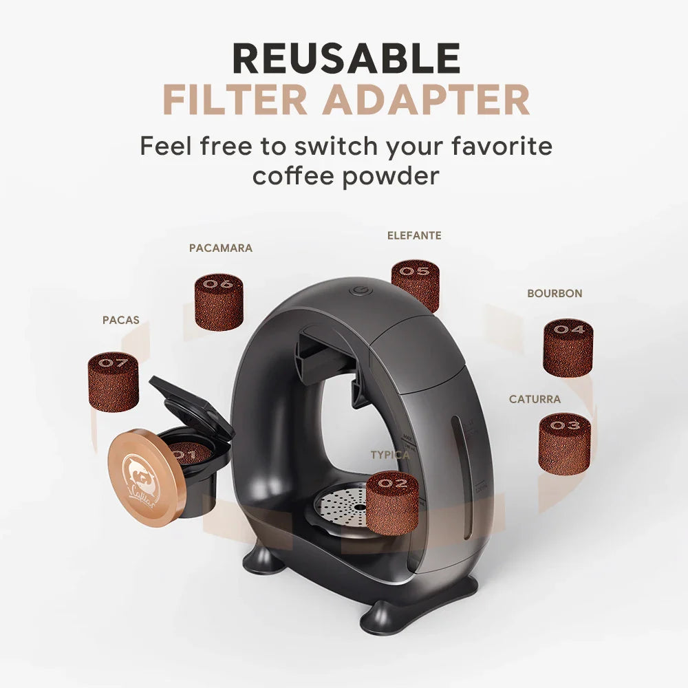 Portable Coffee Maker Low decibel Americano Capsule Coffee Machine Compatible with Coffee Powder & K Cups Original Capsules-3