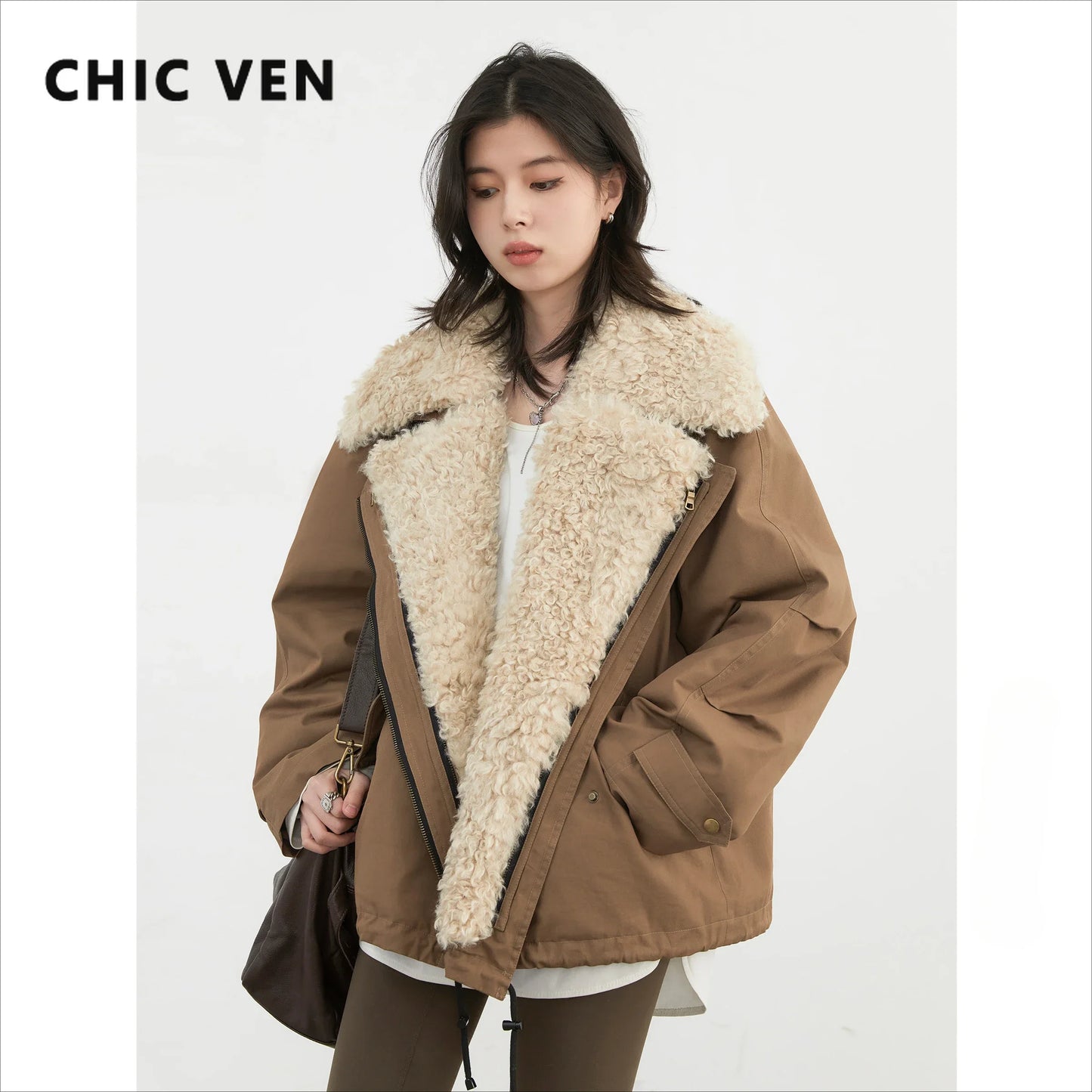 New Retro Streetwear Loose Casual Motorcycle Cotton Jacket Thick Warm Female Overcoat