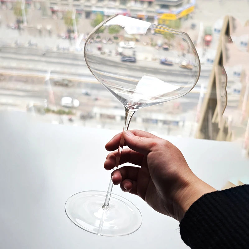 940ML/700ML Ultra-thin Large Capacity Peach Heart high-Footed Glass Burgundy Wine Glass Crystal Glass High-footed Red Wine Glass