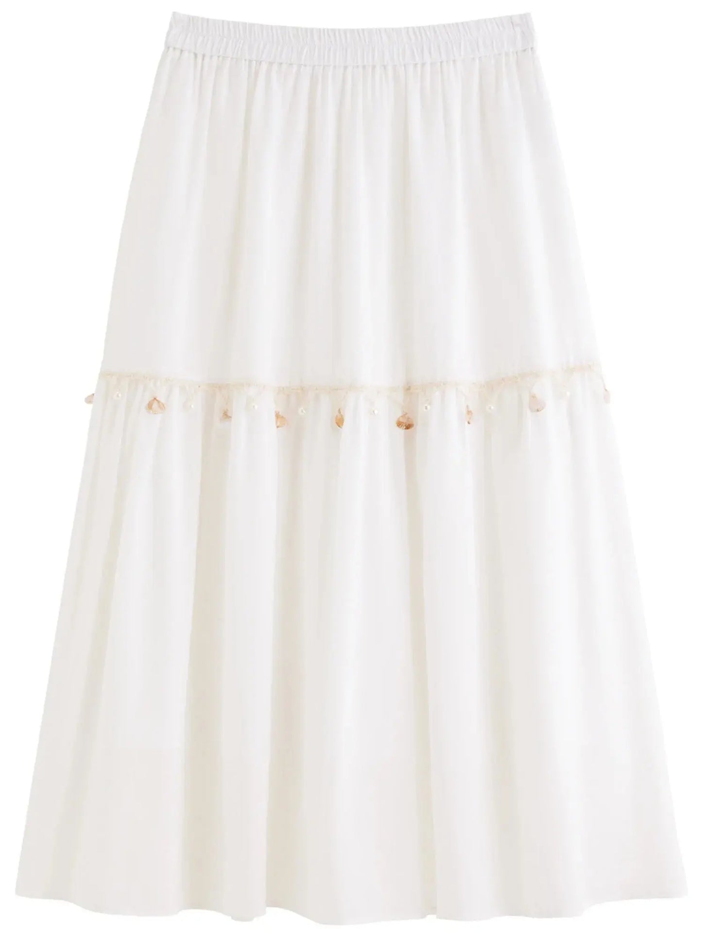 Women's Wave Pattern Shell Lace A-Line Umbrella Skirt