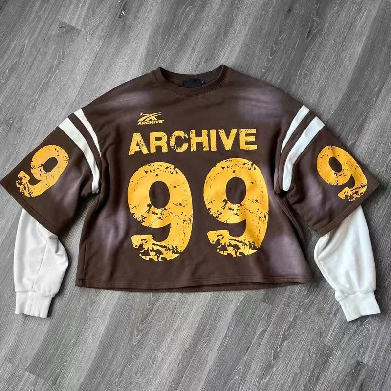 Y2K Sports Camouflage Jerseys Goth Oversized Loose Bough Pattern Long-sleeved Shirt Hip Hop Sweatshirt Street Wear