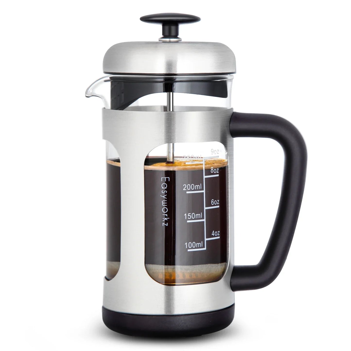 French Press  Coffee Tea Maker with Borosilicate Glass,Soft Grip Handle-7
