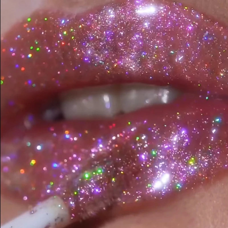Moisturizing Sparkling Glitter Lip Gloss Lasting Waterproof Fine Shimmer Water-glossy Liquid Lipstick Sexy Lips Makeup Cosmetics