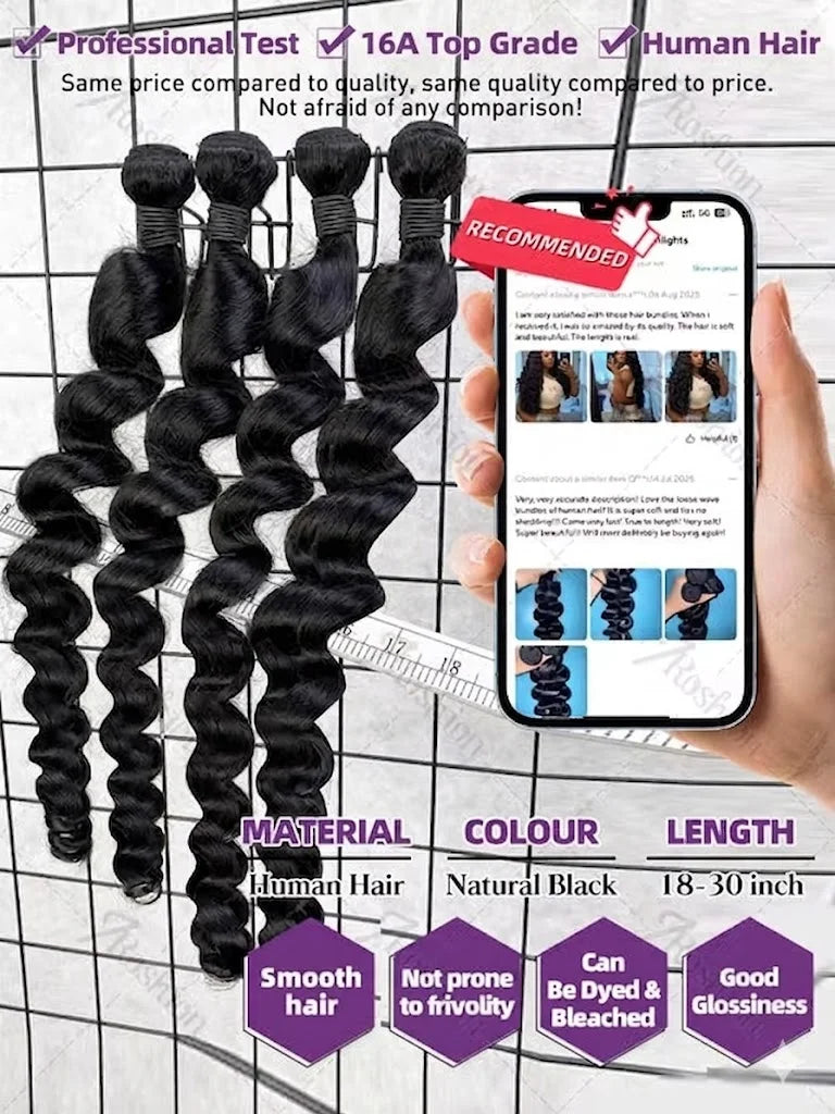 30 32 Inch Loose Wave 3 4 Bundles Raw Virgin Unprocessed Remy Human Hair Brazilian Loose Deep Wave Human Hair Bundles Extensions
