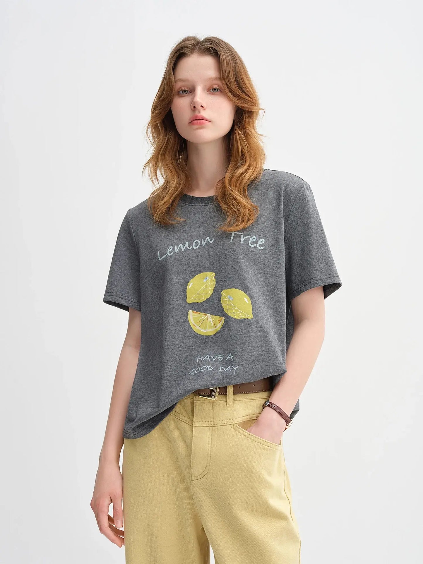 Women’s Fruit Print Cotton T-Shirt | Loose Straight Fit