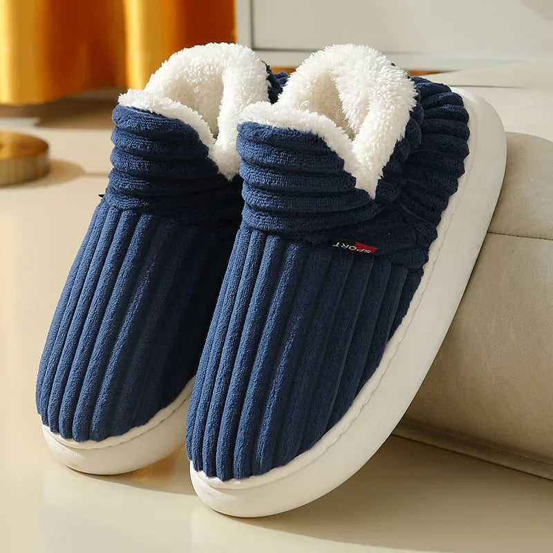 2025  New Soft Sole Slippers For Women Winter Fashion Women Fur Slippers Fuzzy Plush Men Slippers Warm Furry Women Cotton Shoes