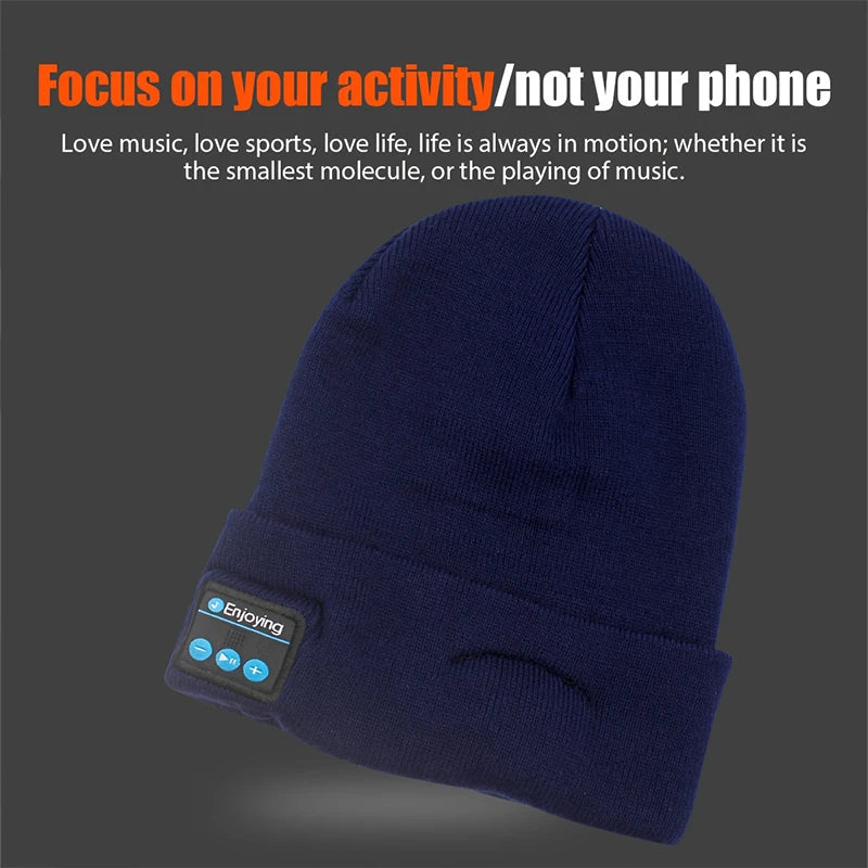 Winter Sports Bluetooth Hat Warm Beanie Music Wireless Bluetooth Headset Speaker Hats Wireless Earphones Cap Smart Headphones