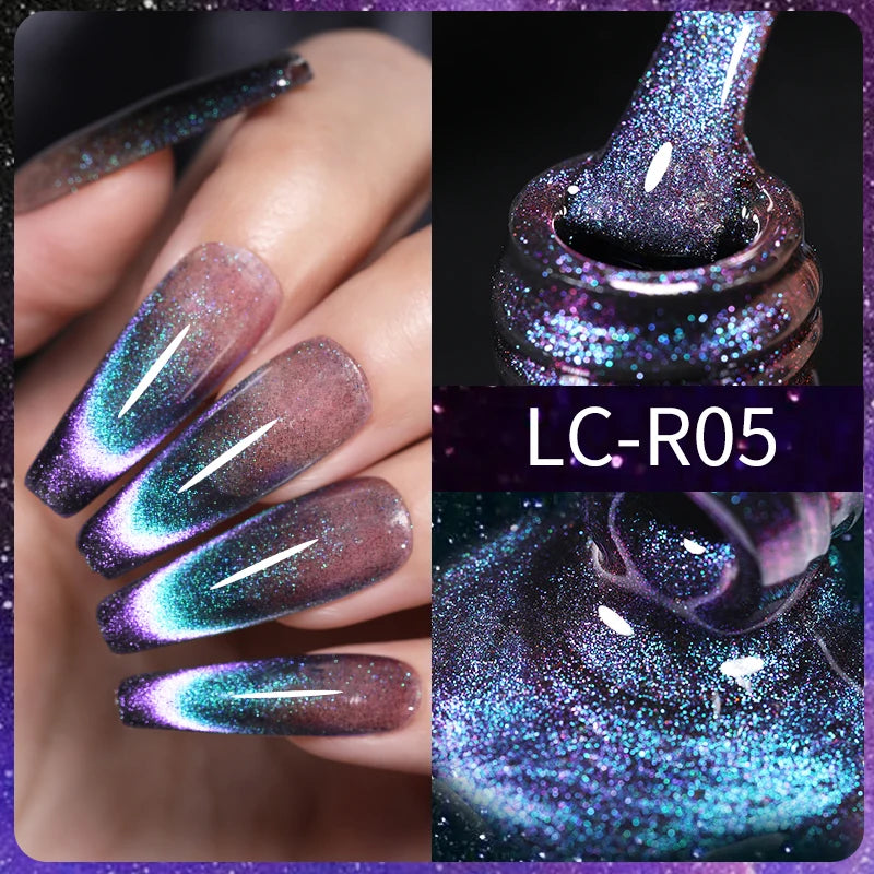 LILYCUTE 7ml Reflective Glitter Cat Magnetic Gel Nail Polish Semi permanent Soak Off UV LED Varnish Nail Supplies