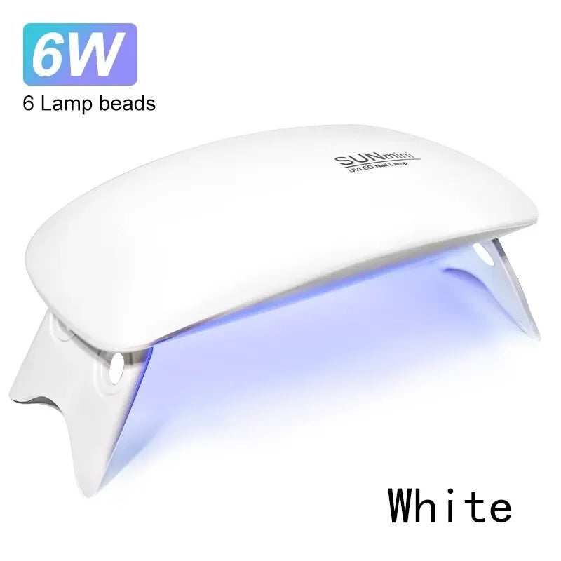 New 6W Mini Nail Dryer Machine Portable 6 LED UV Manicure Lamp Home Use Nail Lamp For Drying Polish Varnish With USB Cable