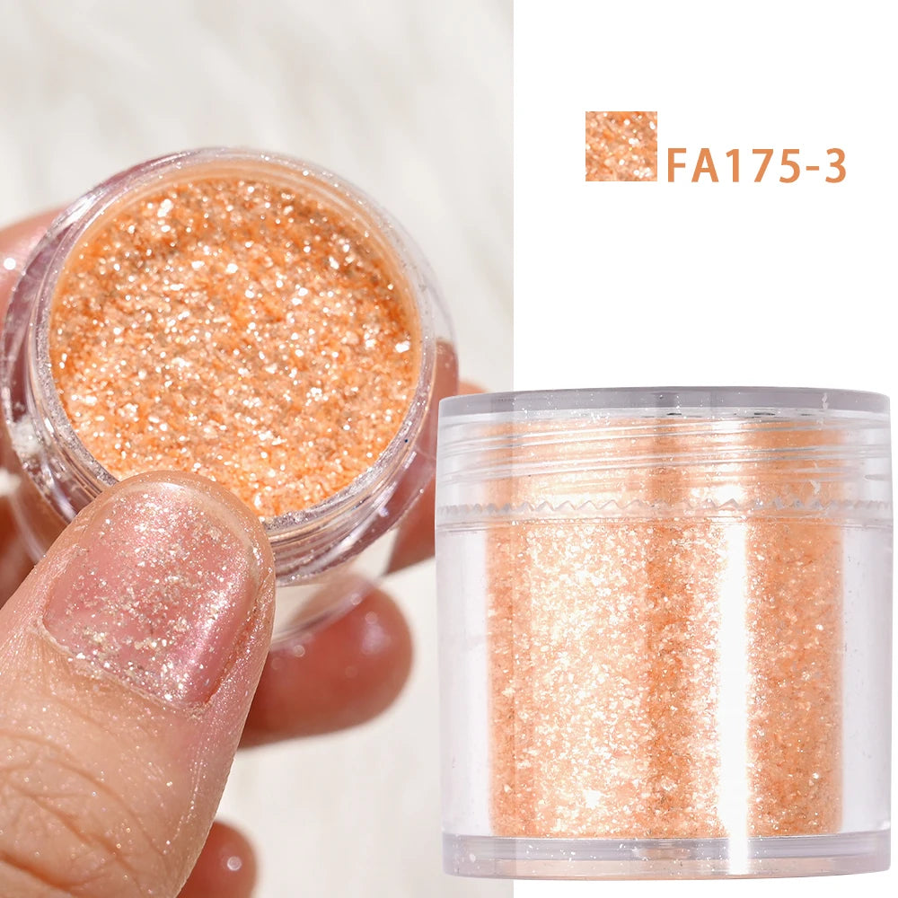 5g Laser Holographic Bulk Glitter Nail Shining Sparkly Pigment Loose Fine Glitter Reflective Gel Polish Accessories Nail Powder