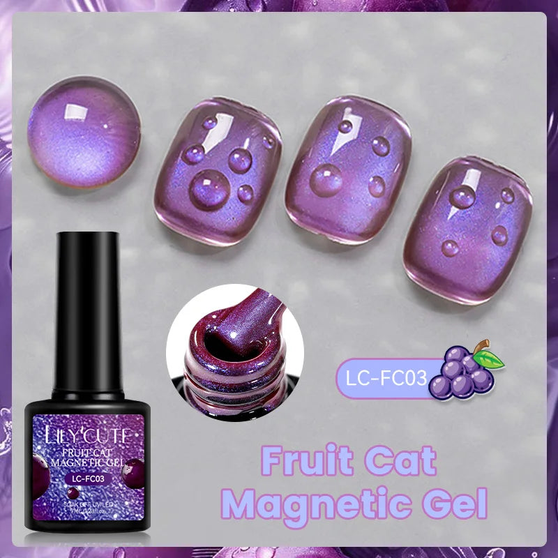 LILYCUTE 7ml Reflective Glitter Cat Magnetic Gel Nail Polish Semi permanent Soak Off UV LED Varnish Nail Supplies