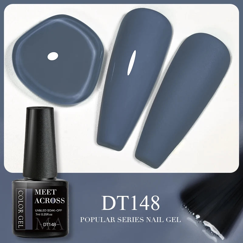 MEET ACROSS 7ml Reflective Glitter Gel Nail Polish Glitter Reflective Effect Semi Permanent UV LED Nail Art Gel Varnish Manicure