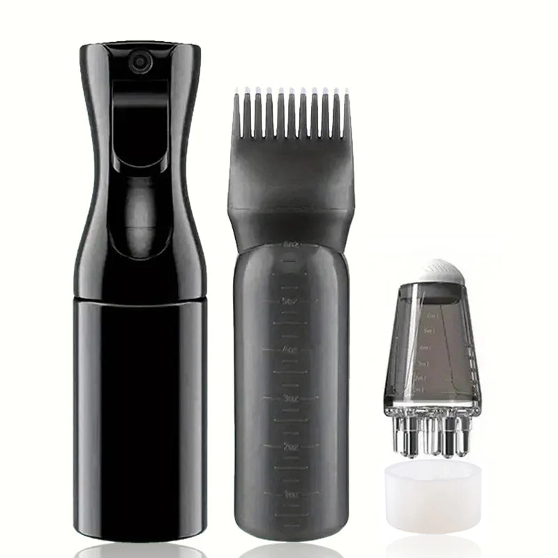 3pcs Care Tool Set Hair Growth Essential Oil Applicator Bottle&1ml Scalp Massage Comb Spray Bottle- Anti-Loss for All Hair Types