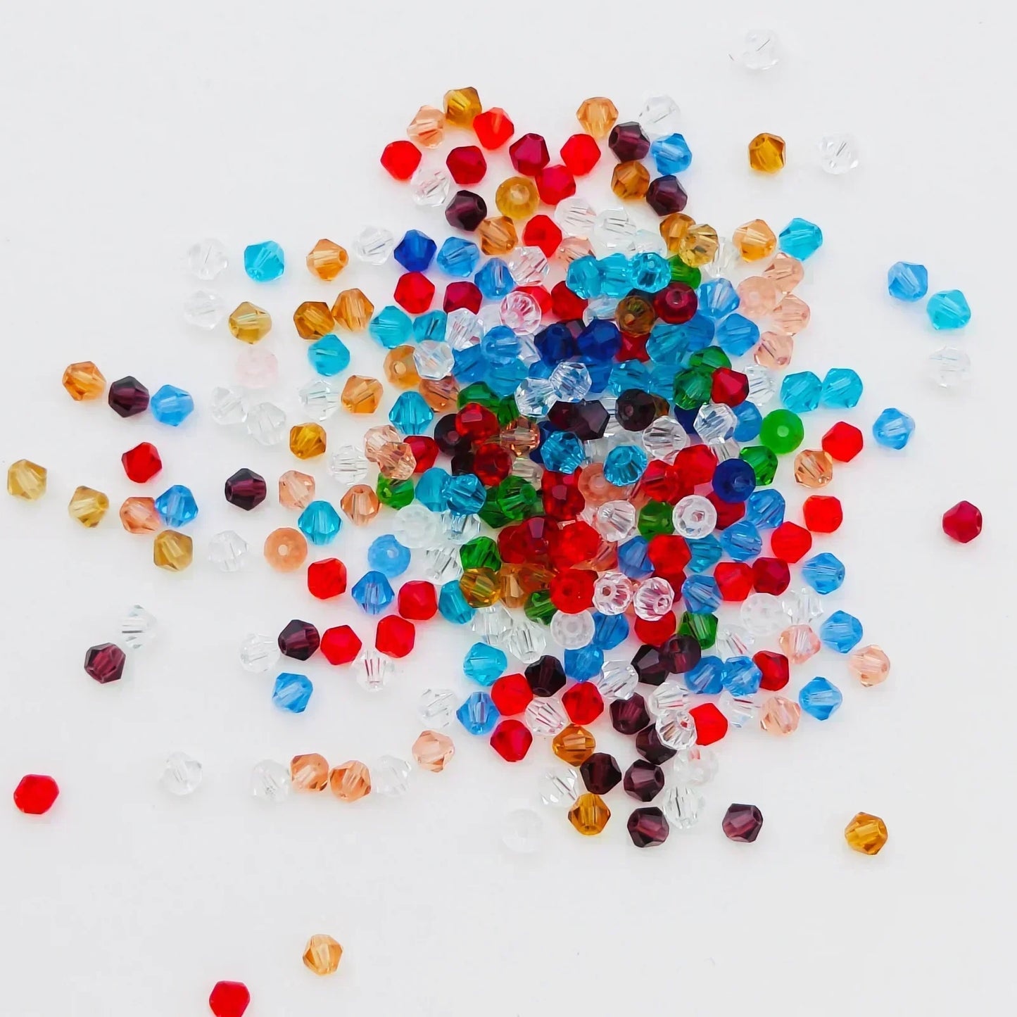 100PCS Bicone Crystal Glass Bead Colorful Loose Spacer Glass Bead for Jewelry Making DIY Necklace Earrings Bracelets Accessories