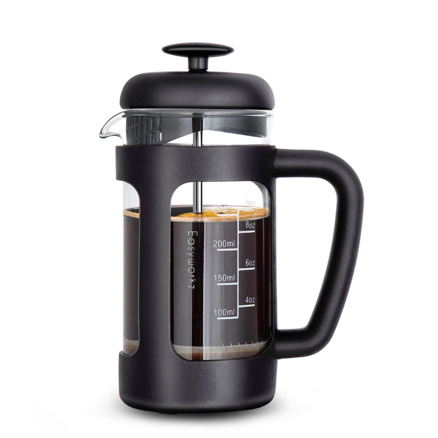 French Press  Coffee Tea Maker with Borosilicate Glass,Soft Grip Handle-5