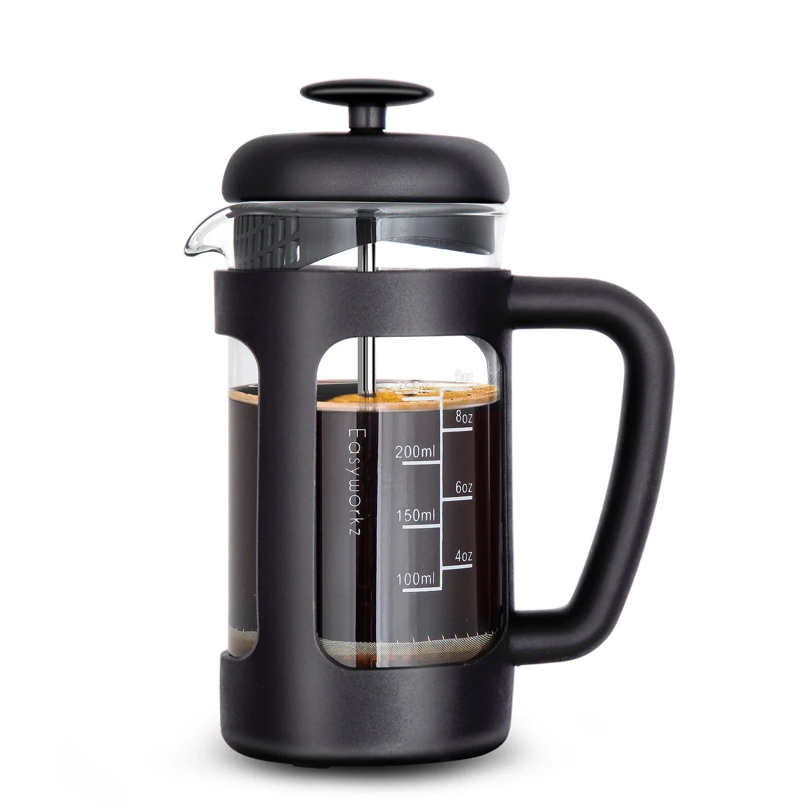 French Press  Coffee Tea Maker with Borosilicate Glass,Soft Grip Handle-5
