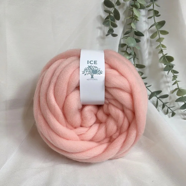 100g Giant Chunky Knitting Yarn - Icelandic Roving Imitation-Wool Super Soft for Arm Knit Crochet DIY Sweater Scarf Hat Projects