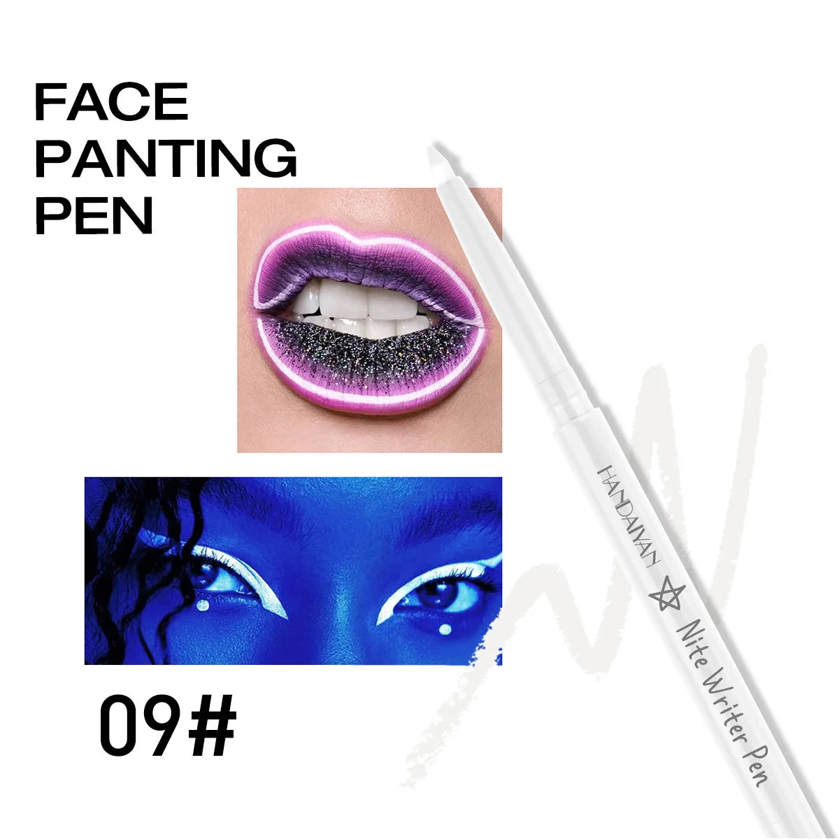Fluorescent UV Light Neon Eyeliner Pen Waterproof Yellow Purple Orange Color Gel Eye Liner Pencil Eyes Make Up Cosmetics Tool