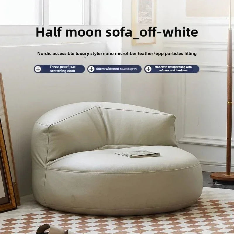 Lazy Sofa Reclining Couch Half Moon Sofa  Bedroom Tatami Seat Small Apartment Bean Bag Set Living Room Furniture Nordic Simple