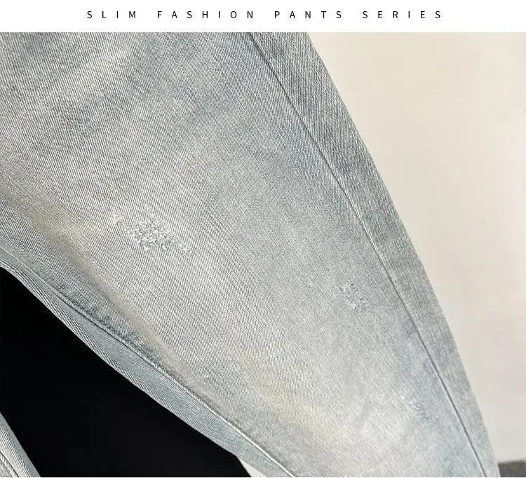Men Skinny Jeans – Light Color Slim Fit Casual Fashion Denim