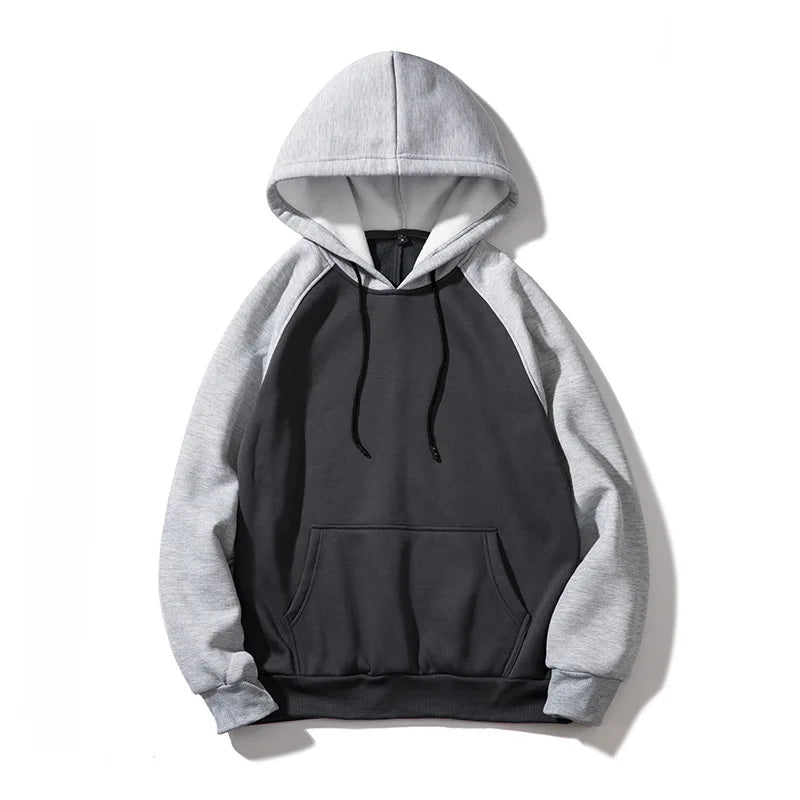 Brand Quality Loose Patchwork Hoodies - Two Tone Street Fashion