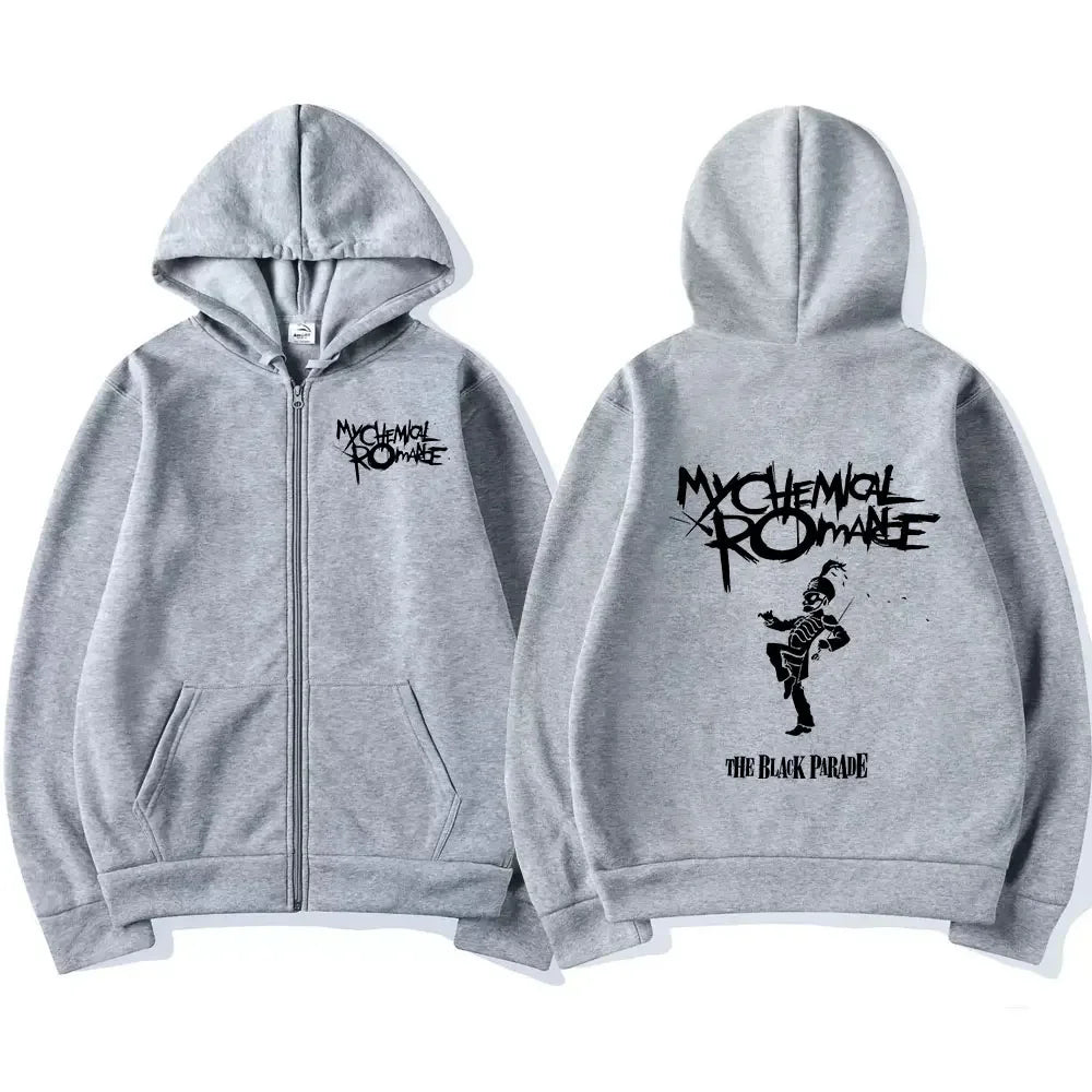 My Romantic Band (MCR) Reaper Zipper Hoodie Black Parade Punk Emotion Rock Zipper Hoodie Men's Fashion Retro Hip Hop Hoodie