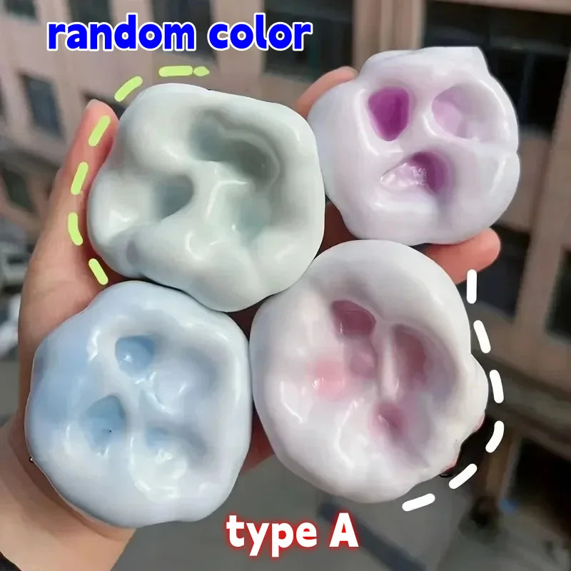 Shapeable Vacuum Grape Stress Ball | Squishy Sand Toy with Sound for Sensory Relief