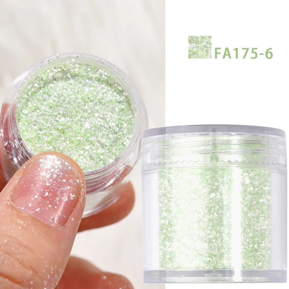 5g Laser Holographic Bulk Glitter Nail Shining Sparkly Pigment Loose Fine Glitter Reflective Gel Polish Accessories Nail Powder