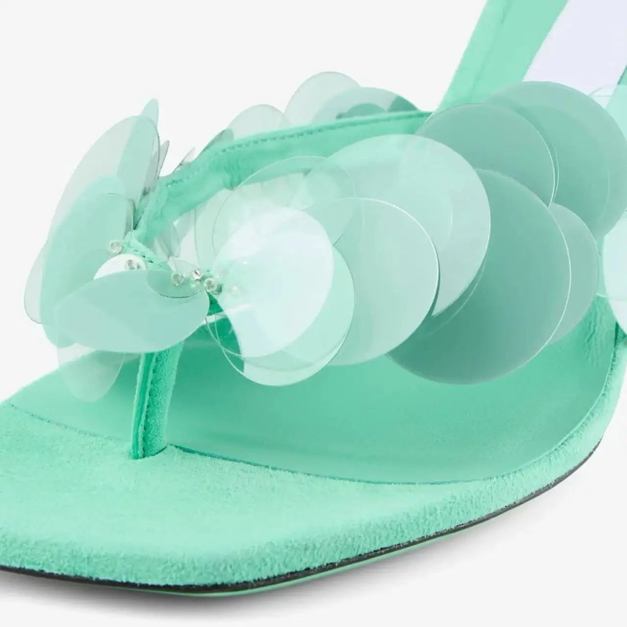 Aqua Green Suede Sandals for Women Shoes High Heels Zapatos Pumps
